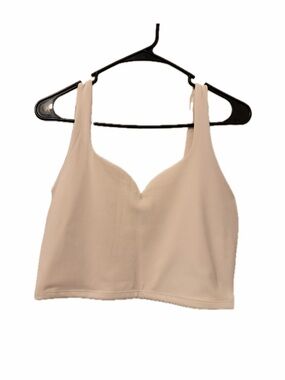Express Ivory V-Neck Crop Tank